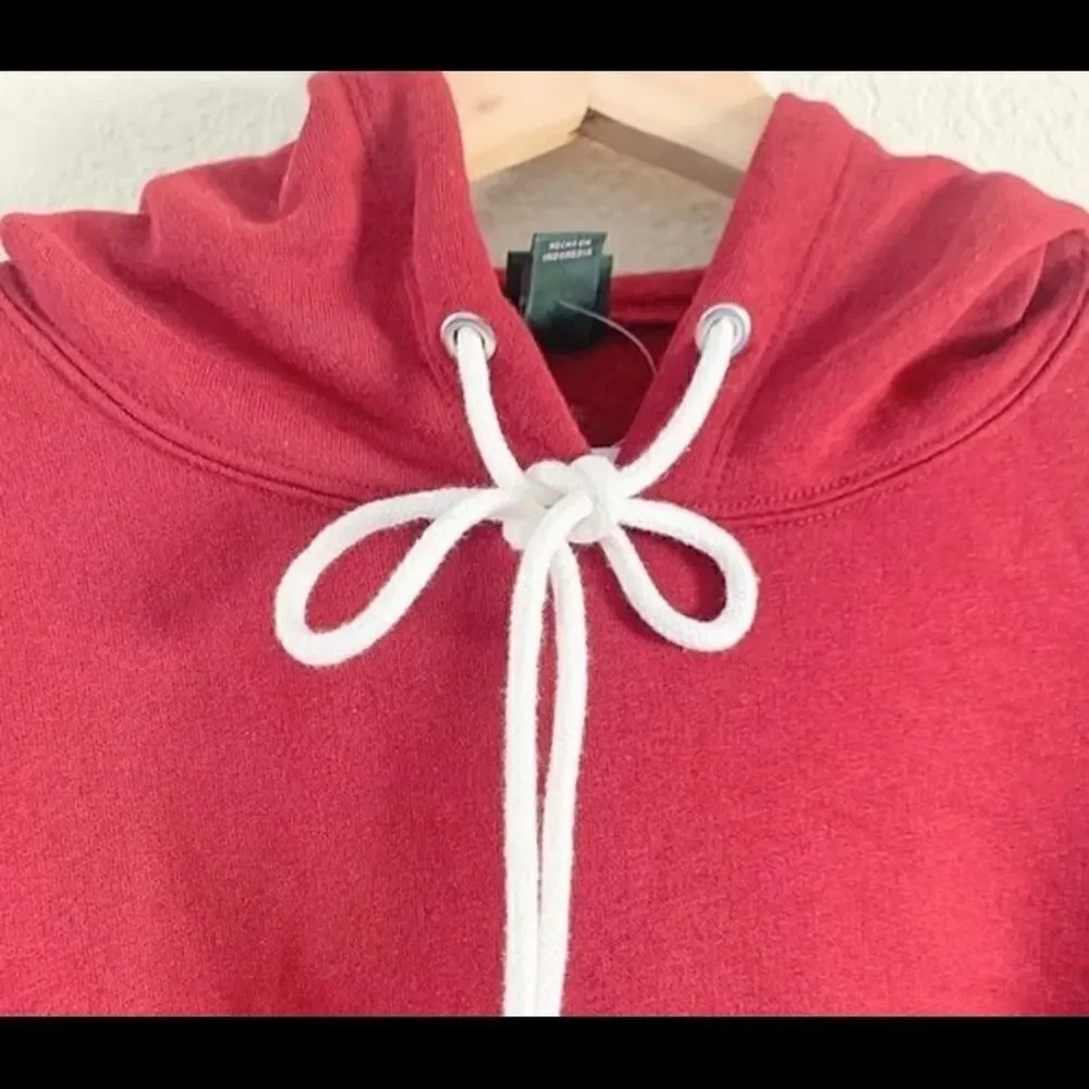 🛍Wild Fable Red Cropped Hoodie Drawstring Size Medium - Picture 4 of 8